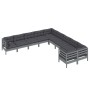 Muebles de jardín 10 pzas y cojines madera de pino gris de vidaXL, Conjuntos de jardín - Ref: Foro24-3097009, Precio: 864,62 ...