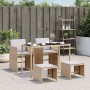 Set comedor de jardín 5 pzas con cojines ratán sintético beige en Conjuntos de jardín | Comprar online en Foru.es
