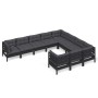 Muebles de jardín 10 pzas con cojines negro madera de pino de vidaXL, Conjuntos de jardín - Ref: Foro24-3096999, Precio: 981,...