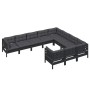 Muebles de jardín 10 pzas con cojines negro madera de pino de vidaXL, Conjuntos de jardín - Ref: Foro24-3096999, Precio: 981,...