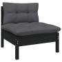 Muebles de jardín 5 pzas con cojines negro madera de pino de vidaXL, Conjuntos de jardín - Ref: Foro24-3096386, Precio: 492,5...