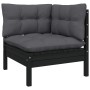 Muebles de jardín 5 pzas con cojines negro madera de pino de vidaXL, Conjuntos de jardín - Ref: Foro24-3096386, Precio: 492,5...