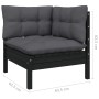 Muebles de jardín 5 pzas con cojines negro madera de pino de vidaXL, Conjuntos de jardín - Ref: Foro24-3096386, Precio: 492,5...