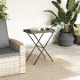 Mesa con bandeja plegable ratán sintético gris 65x40x75 cm en Mesas de jardín | Comprar online en Foru.es