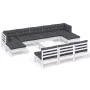 Muebles de jardín 11 pzas con cojines blanco madera de pino de vidaXL, Conjuntos de jardín - Ref: Foro24-3097122, Precio: 888...