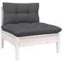 Muebles de jardín 10 pzas con cojines blanco madera de pino de vidaXL, Conjuntos de jardín - Ref: Foro24-3097116, Precio: 821...