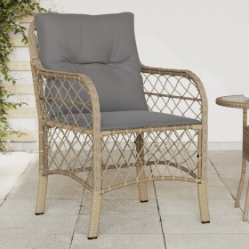 Sillones jardín con cojines 2 uds ratán sintético beige mezcla en Sillas de jardín | Comprar online en Foru.es