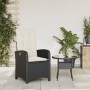 Sillón reclinable de jardín con cojines ratán sintético negro en Sillas de jardín | Comprar online en Foru.es