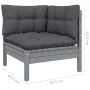 Muebles de jardín 11 pzas y cojines gris madera maciza de pino de vidaXL, Conjuntos de jardín - Ref: Foro24-3097213, Precio: ...