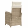 Silla de jardín reclinable con cojines ratán sintético beige en Sillas de jardín | Comprar online en Foru.es