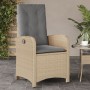 Sillón reclinable de jardín con cojines ratán PE beige mixto en Sillas de jardín | Comprar online en Foru.es