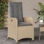Sillón reclinable de jardín con cojines ratán PE beige mixto en Sillas de jardín | Comprar online en Foru.es