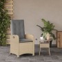 Sillón reclinable de jardín con cojines ratán PE beige mixto en Sillas de jardín | Comprar online en Foru.es