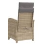 Sillón reclinable de jardín con cojines ratán PE beige mixto en Sillas de jardín | Comprar online en Foru.es
