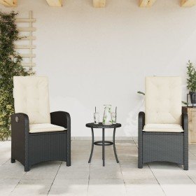 Sillones reclinable jardín cojines 2 uds ratán sintético negro en Sillas de jardín | Comprar online en Foru.es