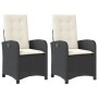 Sillones reclinable jardín cojines 2 uds ratán sintético negro en Sillas de jardín | Comprar online en Foru.es