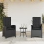 Sillones reclinable jardín cojines 2 uds ratán sintético negro en Sillas de jardín | Comprar online en Foru.es