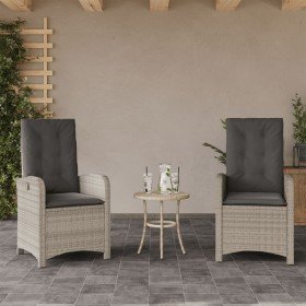 Sillones reclinables de jardín con cojines gris 2 uds ratán PE en Sillas de jardín | Comprar online en Foru.es