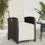 Sillón reclinable de jardín con reposapiés ratán PE negro en Sillas de jardín | Comprar online en Foru.es