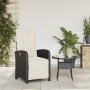 Sillón reclinable de jardín con reposapiés ratán PE negro en Sillas de jardín | Comprar online en Foru.es