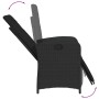 Sillón reclinable de jardín con reposapiés ratán PE negro en Sillas de jardín | Comprar online en Foru.es