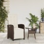 Sillón reclinable de jardín con reposapiés ratán PE marrón en Sillas de jardín | Comprar online en Foru.es