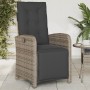 Sillón reclinable de jardín con reposapiés ratán sintético gris en Sillas de jardín | Comprar online en Foru.es