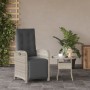 Sillón reclinable de jardín con reposapiés ratán PE gris claro en Sillas de jardín | Comprar online en Foru.es