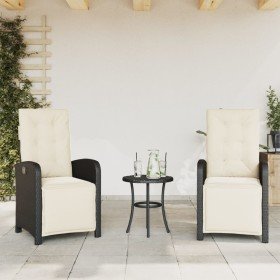 Sillones reclinables jardín con reposapiés 2 uds ratán PE negro en Sillas de jardín | Comprar online en Foru.es