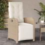 Sillones reclinables jardín con reposapiés 2 uds ratán PE beige en Sillas de jardín | Comprar online en Foru.es