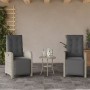 Sillón reclinable jardín y reposapiés 2 uds ratán PE gris claro en Sillas de jardín | Comprar online en Foru.es