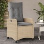 Sillón reclinable de jardín con cojines ratán PE beige mixto en Sillas de jardín | Comprar online en Foru.es