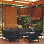 Muebles de jardín 7 pzas con cojines negro madera de pino de vidaXL, Conjuntos de jardín - Ref: Foro24-3097305, Precio: 647,4...