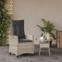 Sillón de jardín reclinable con cojines ratán PE gris claro en Sillas de jardín | Comprar online en Foru.es