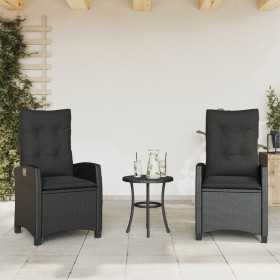 Sillones reclinable jardín cojines 2 uds ratán sintético negro en Sillas de jardín | Comprar online en Foru.es