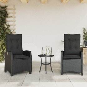 Sillones reclinable jardín cojines 2 uds ratán sintético negro en Sillas de jardín | Comprar online en Foru.es