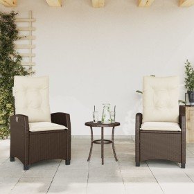 Sillones reclinables jardín con cojines marrones 2 uds ratán PE en Sillas de jardín | Comprar online en Foru.es
