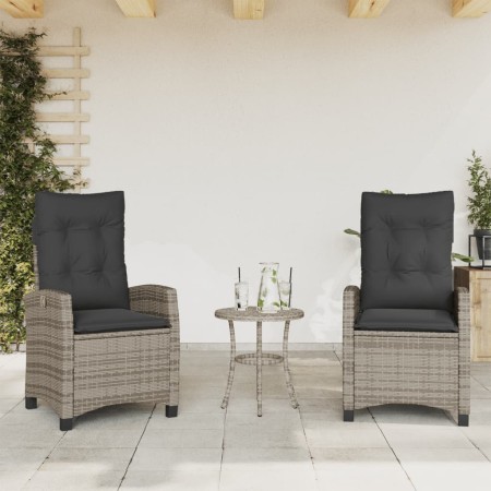 Sillones reclinable jardín y cojines 2 uds ratán sintético gris en Sillas de jardín | Comprar online en Foru.es