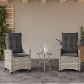 Sillones reclinables de jardín con cojines gris 2 uds ratán PE en Sillas de jardín | Comprar online en Foru.es