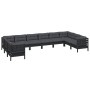 Muebles de jardín 10 pzas con cojines negro madera de pino de vidaXL, Conjuntos de jardín - Ref: Foro24-3097335, Precio: 981,...