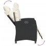 Sillón reclinable de jardín con reposapiés ratán PE negro en Sillas de jardín | Comprar online en Foru.es