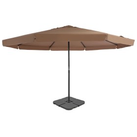 Sombrilla de jardín con base portátil gris topo de vidaXL, Sombrillas - Ref: Foro24-276324, Precio: 324,79 €, Descuento: %