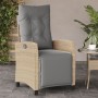 Sillón reclinable de jardín con reposapiés ratán PE beige mixto en Sillas de jardín | Comprar online en Foru.es