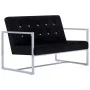 Sofá 2 plazas con reposabrazos cromado y terciopelo negro de vidaXL, Sofás - Ref: Foro24-282163, Precio: 182,37 €, Descuento: %