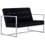 Sofá 2 plazas con reposabrazos cromado y terciopelo negro de vidaXL, Sofás - Ref: Foro24-282163, Precio: 184,34 €, Descuento: %