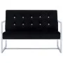 Sofá 2 plazas con reposabrazos cromado y terciopelo negro de vidaXL, Sofás - Ref: Foro24-282163, Precio: 182,37 €, Descuento: %