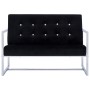 Sofá 2 plazas con reposabrazos cromado y terciopelo negro de vidaXL, Sofás - Ref: Foro24-282163, Precio: 184,34 €, Descuento: %
