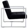Sofá 2 plazas con reposabrazos cromado y terciopelo negro de vidaXL, Sofás - Ref: Foro24-282163, Precio: 184,34 €, Descuento: %