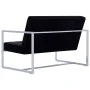 Sofá 2 plazas con reposabrazos cromado y terciopelo negro de vidaXL, Sofás - Ref: Foro24-282163, Precio: 182,37 €, Descuento: %