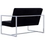 Sofá 2 plazas con reposabrazos cromado y terciopelo negro de vidaXL, Sofás - Ref: Foro24-282163, Precio: 184,34 €, Descuento: %